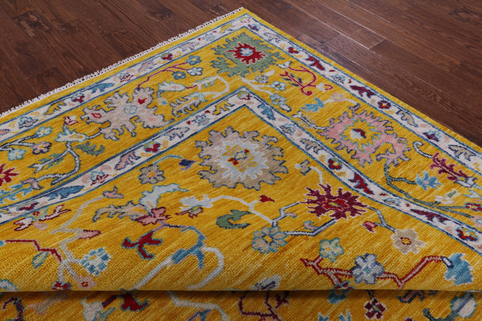 9' Square Turkish Oushak Handmade Wool Rug - Q13275
