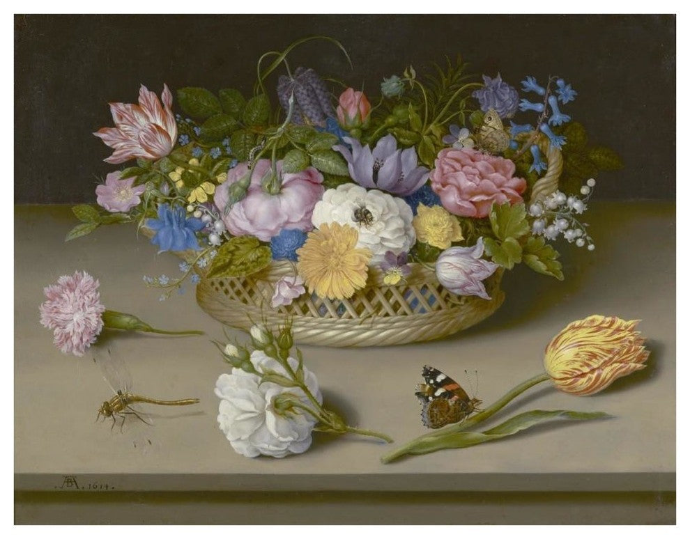 "Flower Still Life" Digital Paper Print by Ambrosius Bosschaert, 42"x32"