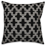 Black and White Morrocan Tile 16x16 Throw Pillow Cover