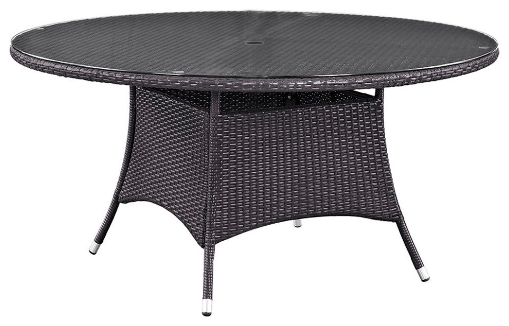 Modway Convene 59" Round Outdoor Patio Dining Table, Espresso