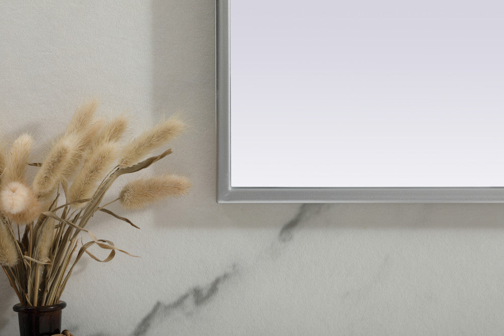 Metal Frame Arch Mirror 36X30 Inch, Silver