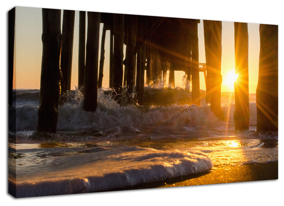 Sea Foam In The Sunlight Coastal Landscape Canvas Wall Art Print, 18" X 24"