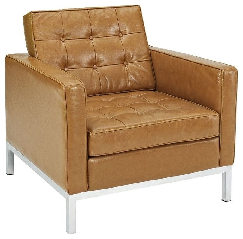 Modway Loft Leather Armchair, Tan