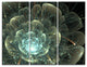 "Fractal Flower Blue and Gray" Digital Wall Art, 3 Panels, 36"x28"