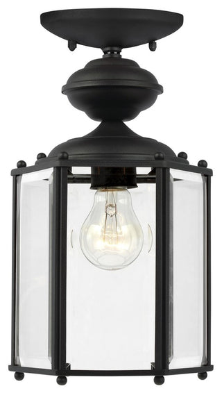 Generation Lighting 1-Light Outdoor Semi-Flush Convertible Pendant, Black