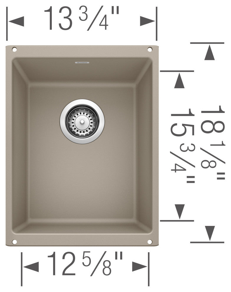 Blanco KA-513422 Precis 13-3/4" Undermount Single Basin Granite - White