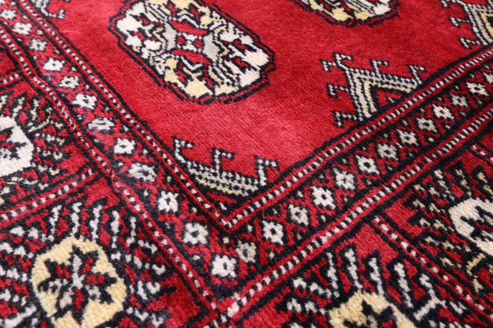 Hand Knotted Signed Silky Bokhara Wool Rug 3' 1" X 5' 2" - Q13804
