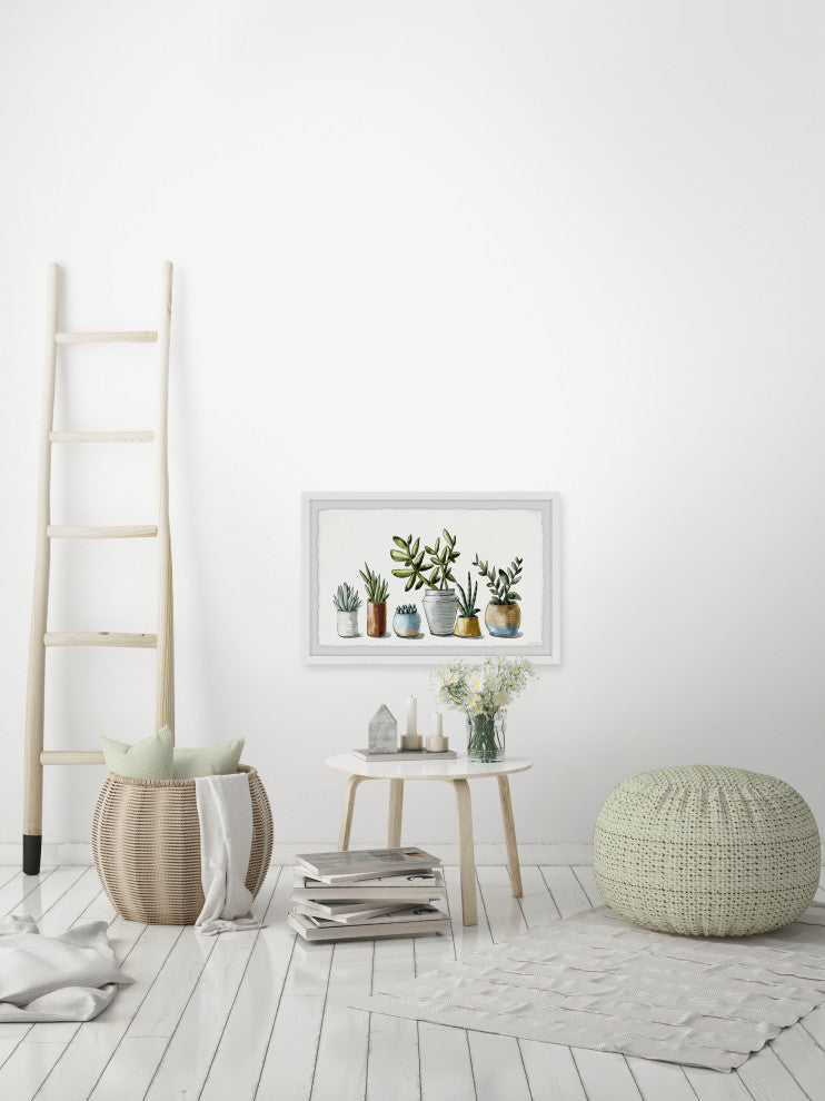 "Ornamental Succulents" Framed Painting Print, 12x8