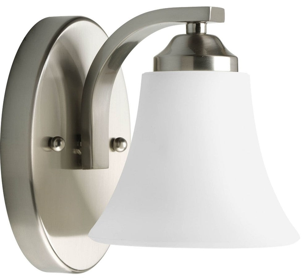 Progress Lighting Adorn 1-Light Bath Light With Etched, Brushed Nickel