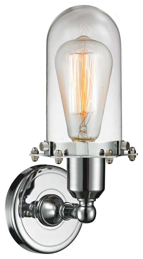 Centri 1-Light Sconce, Polished Chrome, Clear