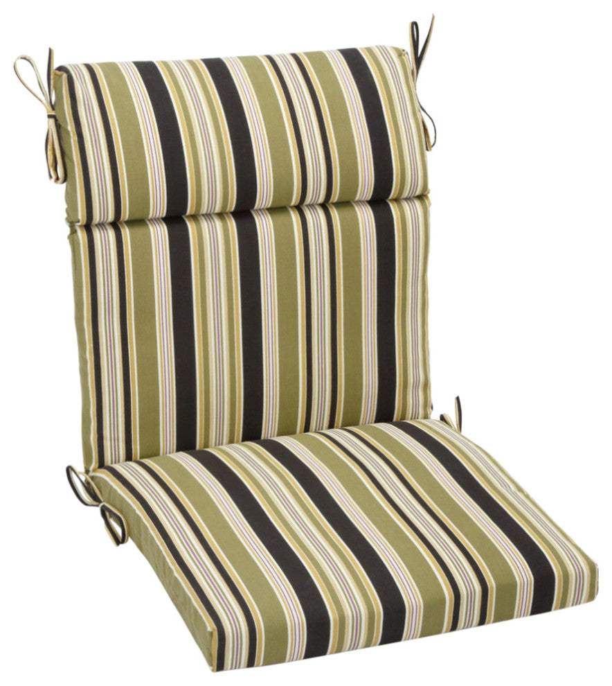 22"x45" Spun Polyester Outdoor Squared Seat/Back Chair Cushion, Eastbay Onyx