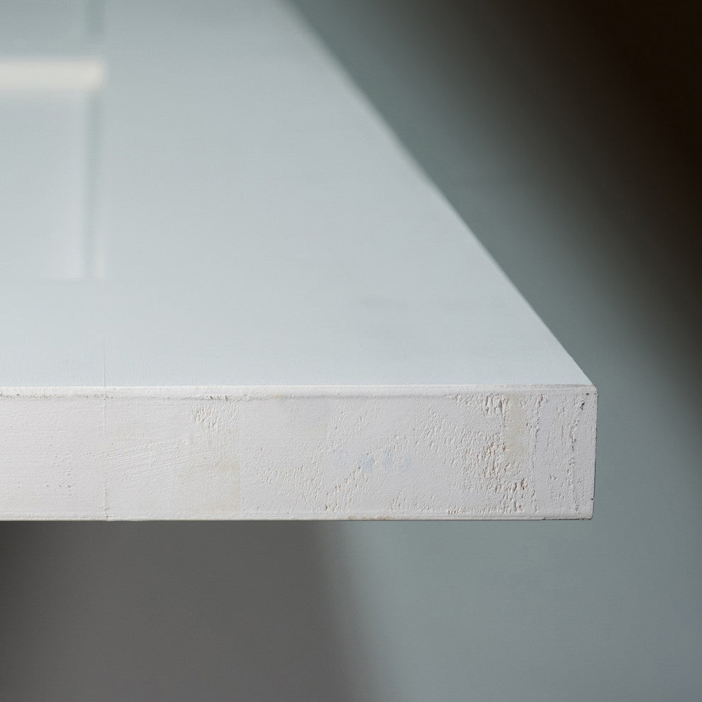 Louver Louver Plantation Interior Door Slab, White Wood Solid Core, 80"x24"