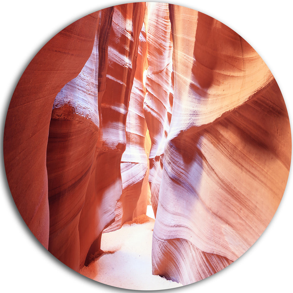Panoramic View Antelope Canyon, Landscape Photo Disc Metal Artwork, 23"