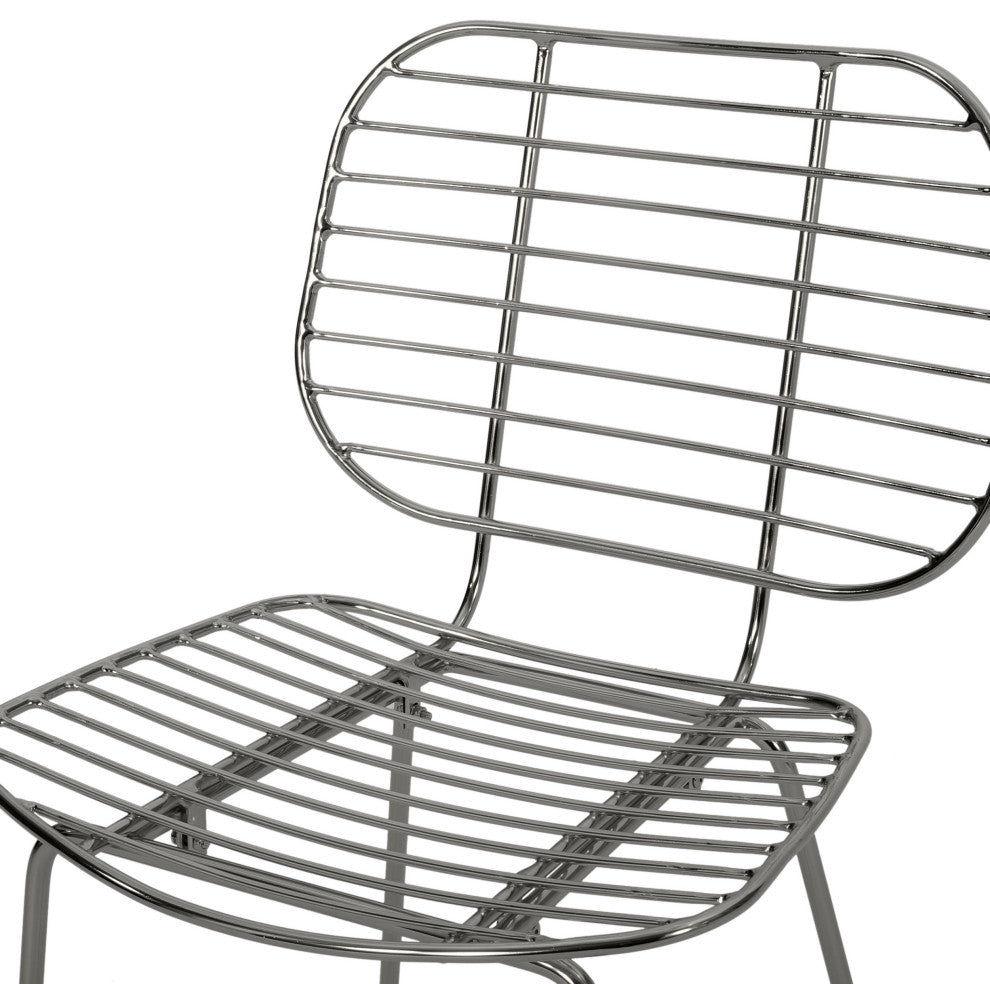 Alice Modern Glam Iron Dining Chair, Gunmetal