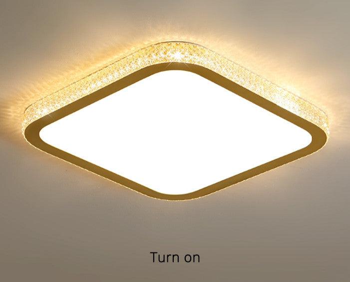 Abetone | Square Crystal LED Ceiling Light, Black, Cool Light