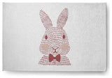 Monochrome Bunny Easter Chenille Rug, Ligonberry Red, 2'x3'