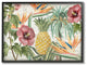 Tropical Flower Pineapple Wood Texture Design, 24"x30"