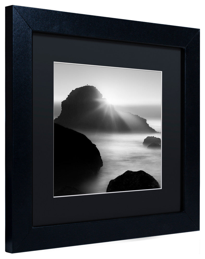 "Long Sunset at Indian Beach" Matted Framed Canvas Art by Moises Levy