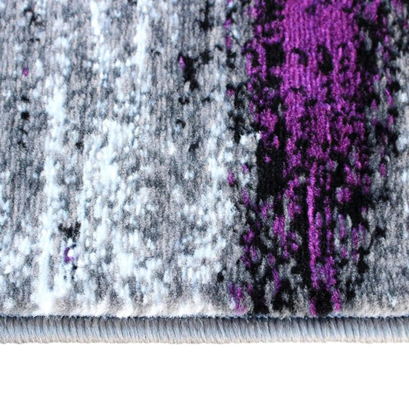 Rylan Collection Abstract Pattern Area Rug-Purple - 2' x 7'
