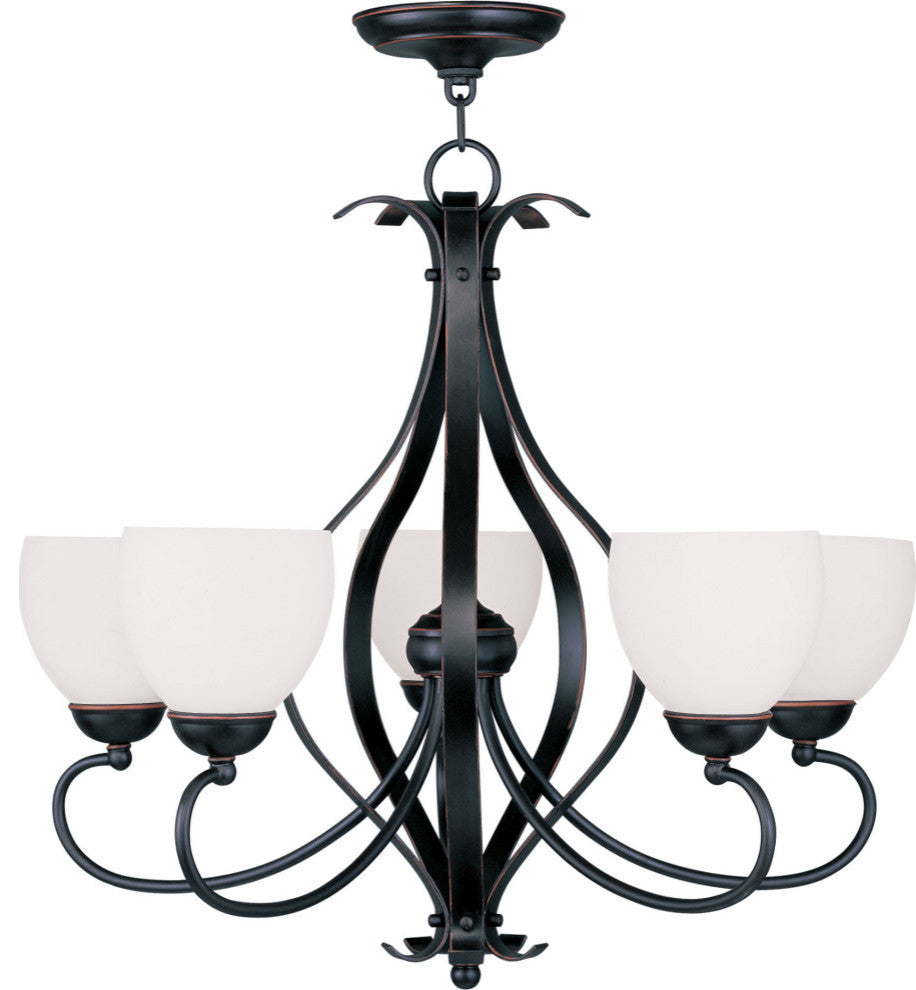 Livex 4805-04 5-Light Black Chandelier, Black
