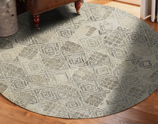 Hand-Tufted Wool Multi Gray Transitional Geometric Modern Tufted Rug, 6'x6'