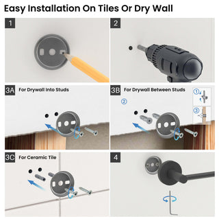 Circular 5-Piece Bathroom Hardware Set, Matte Black