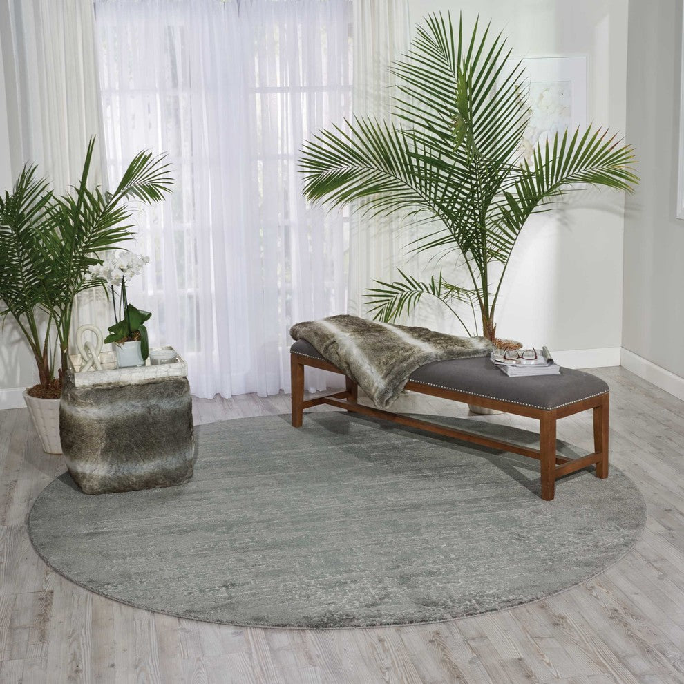 Nourison Twilight 8' x Round Seafoam Modern Indoor Area Rug