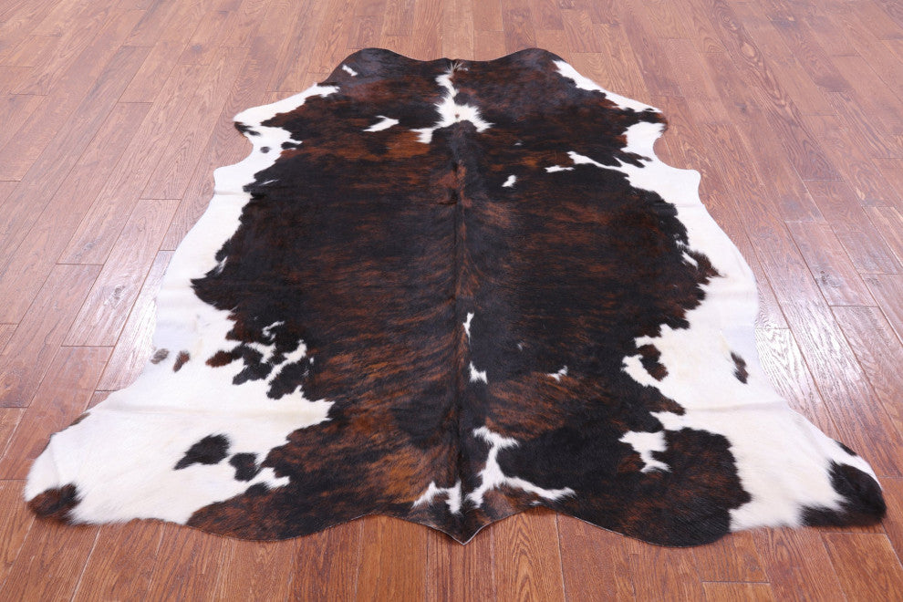 6' 8" X 5' 9" Brindle Natural Cowhide Rug C2223