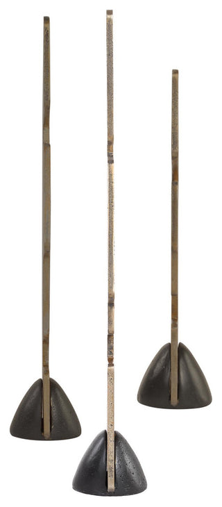 Uttermost 18197 Geometric Echoes 18\" Tall Iron Abstract Table - Black / Bronze