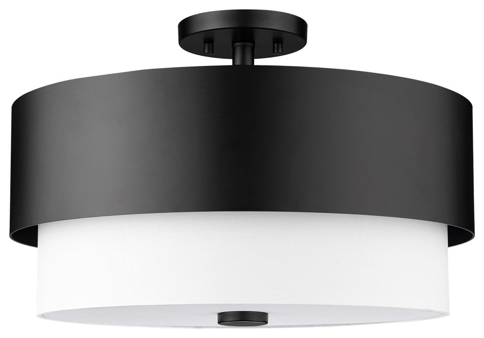 Z-LITE 3-Light Semi Flush, Matte Black