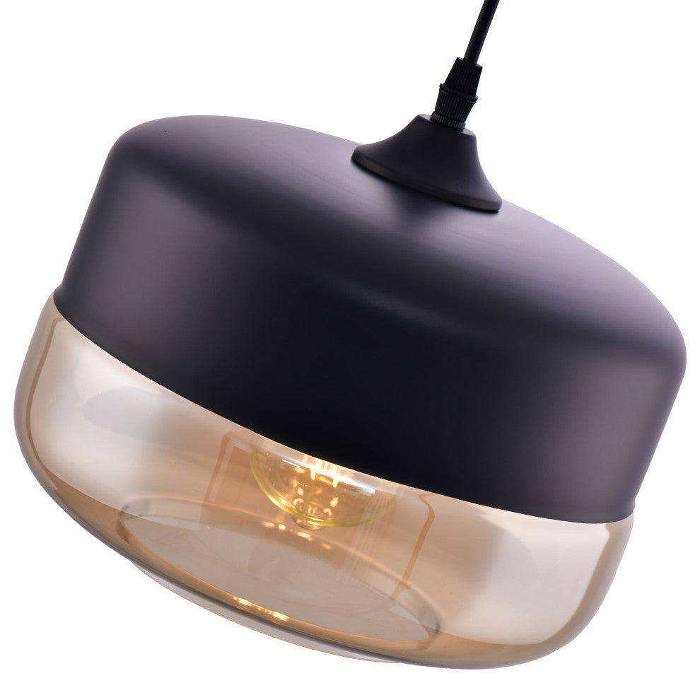 Lazzur Acolin 1 Light 10" Matte Black Pendant