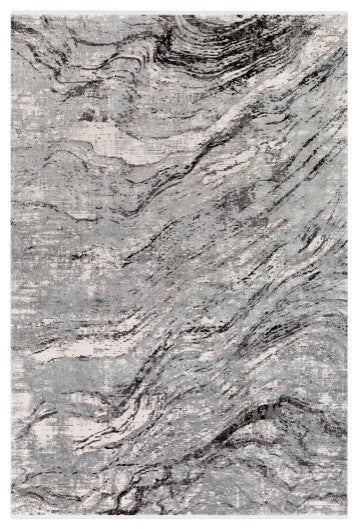 Surya Solar SOR-2309 3'x9'10" Rug, Gray/Ivory/Black