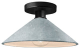 Radiance Flare Semi-Flush, Concrete/Matte Black, Replaceable Bulb