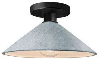 Radiance Flare Semi-Flush, Concrete/Matte Black, Replaceable Bulb