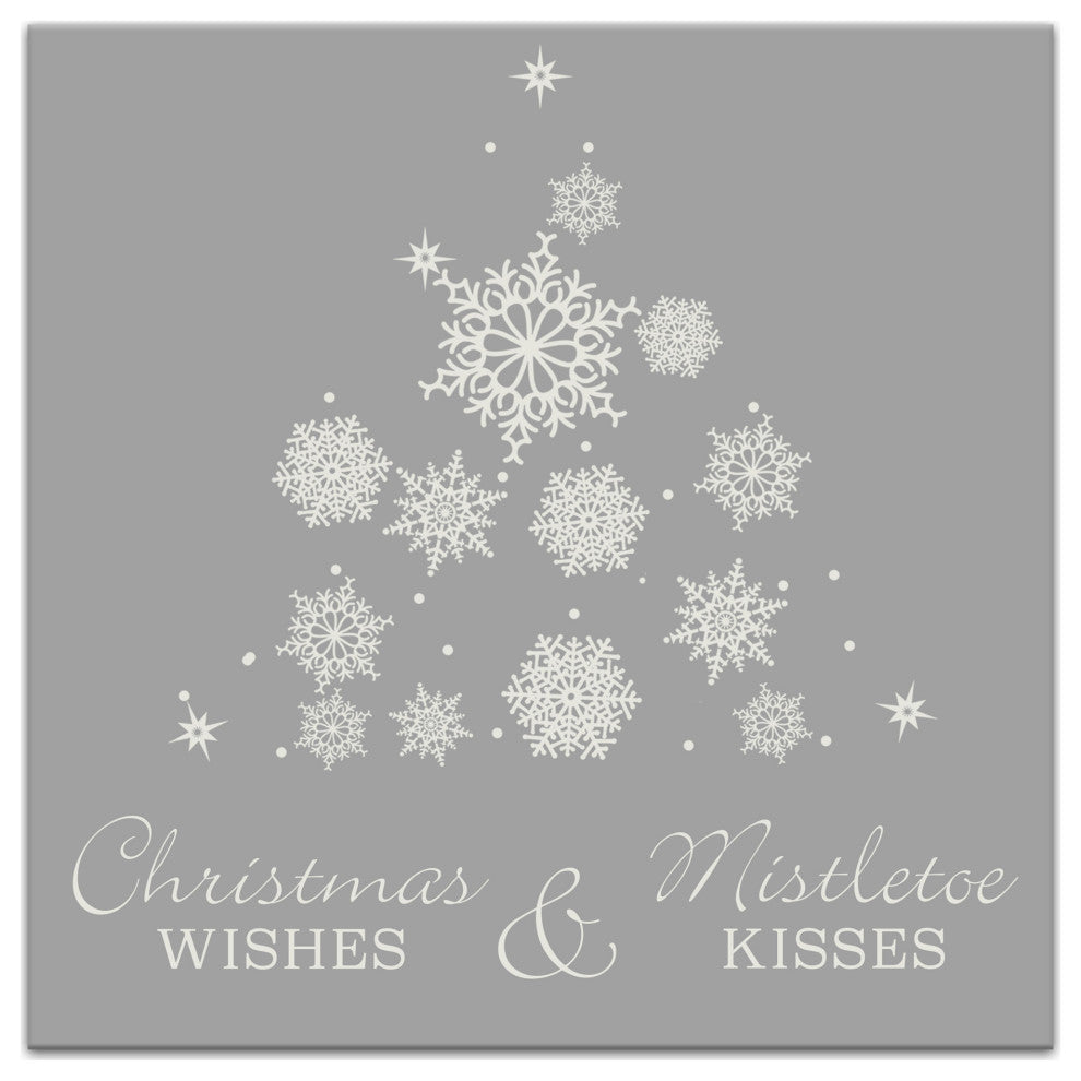 Snowflake Christmas Tree 16x16 Canvas Wall Art