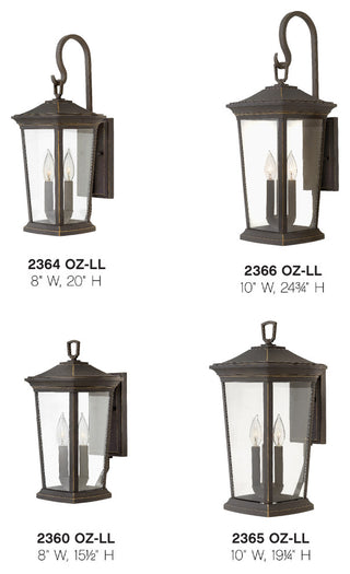 Hinkley Bromley Medium Wall Mount Lantern, Oil Rubbed Bronze
