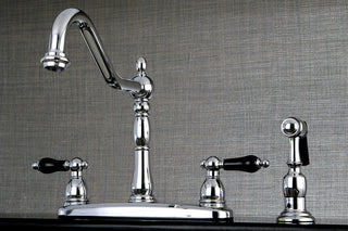 Kingston Brass Centerset Kitchen Faucet, Polished Chrome