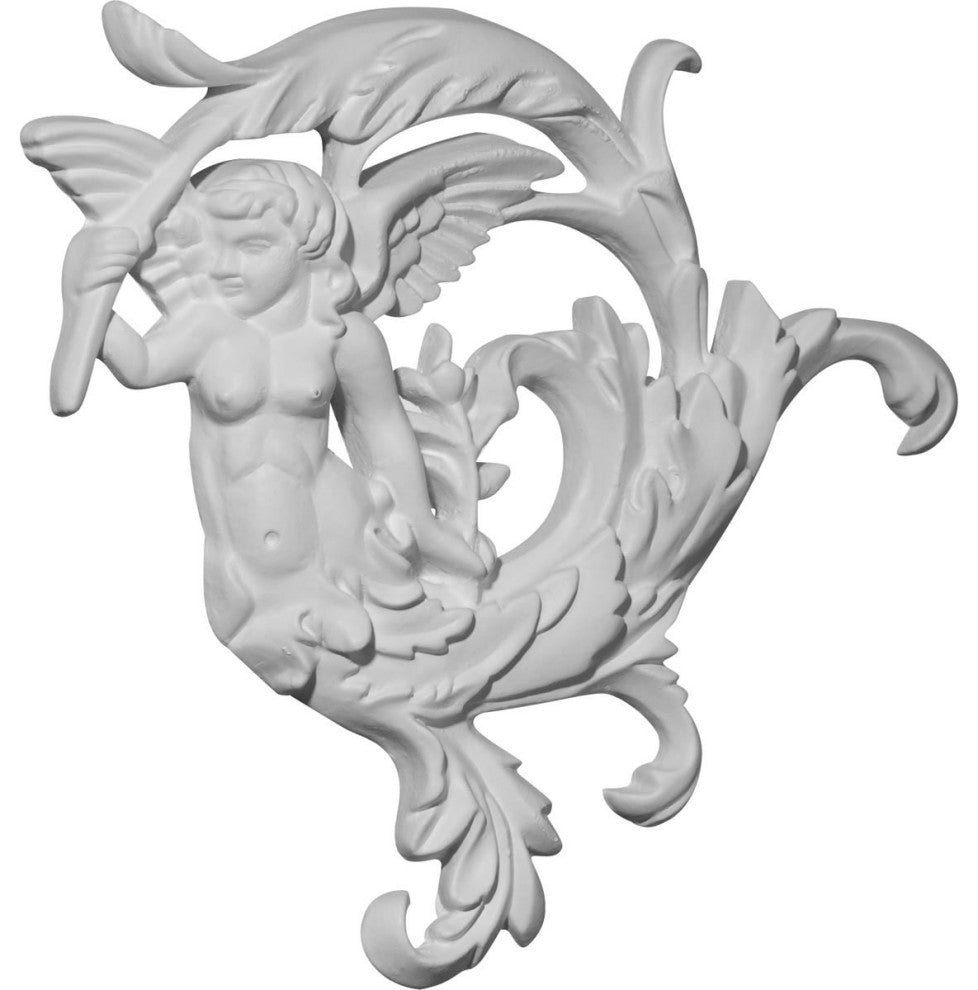 8 1/4"W x 8 5/8"H x 7/8"P Angel Leaf Onlay - Right