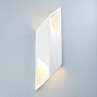 Rhomboid Right LED Wall Sconce, Large, Dedicated LED, Gloss White/Gloss White