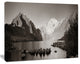 Snow Mountain Lake Panorama, Large Landscape Canvas Art, 40"x30"