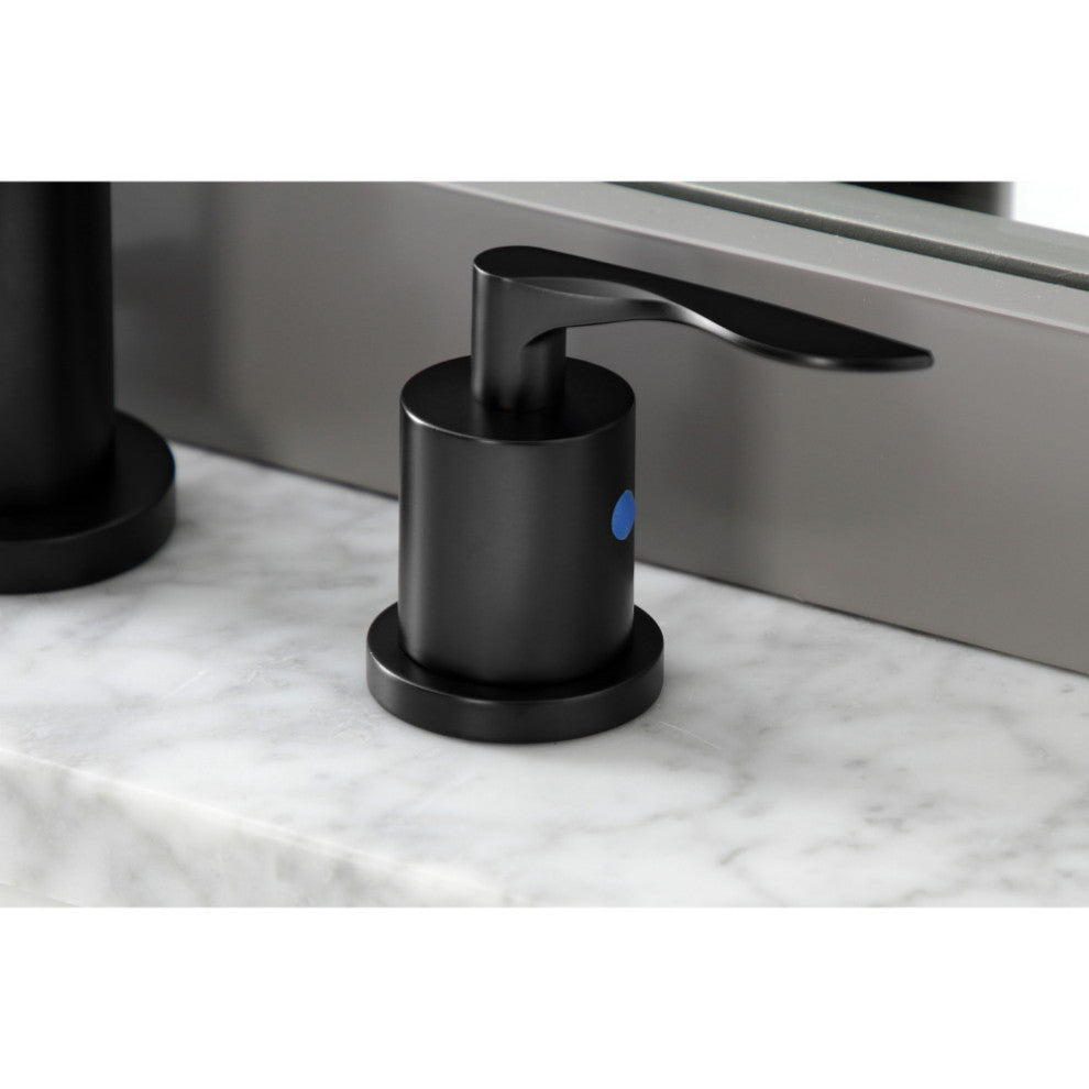 FSC8950SVL Widespread Bathroom Faucet With Brass Pop-Up, Matte Black