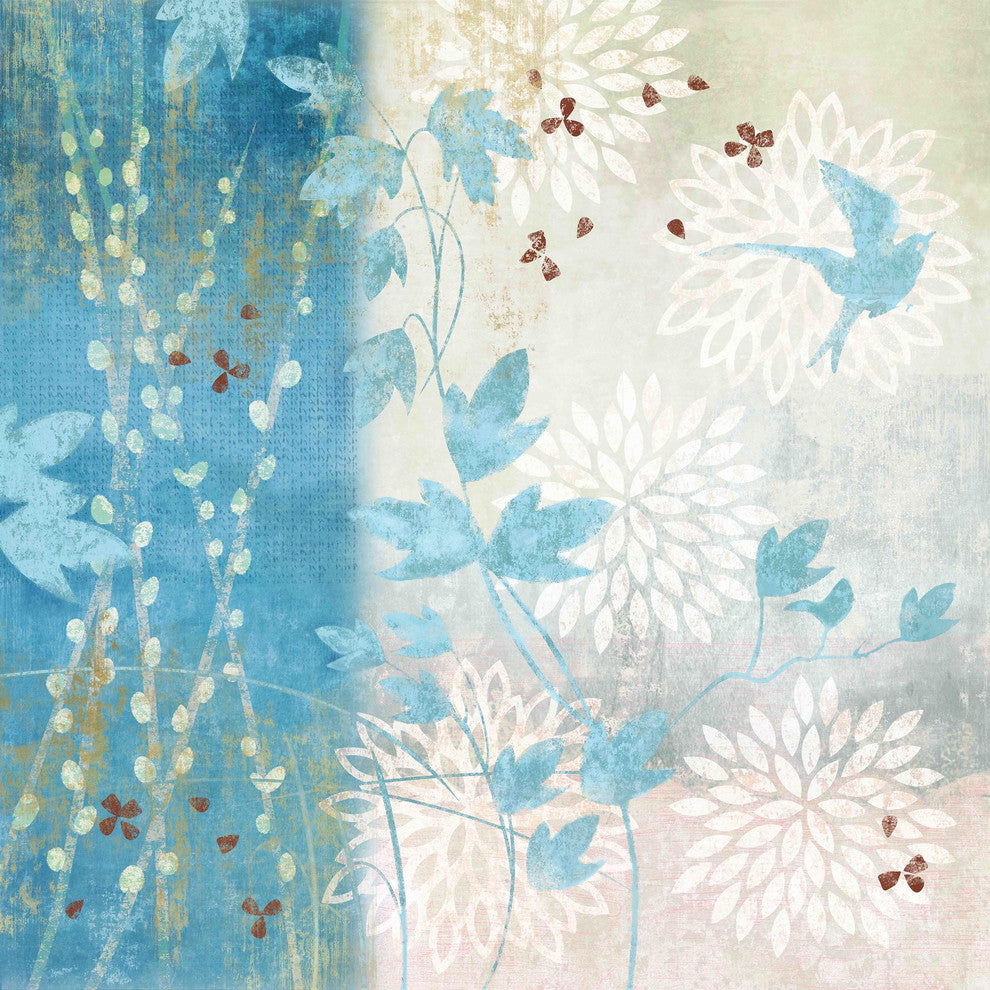 "Chrysanthemum Bird I" Painting Print on Canvas by Evelia