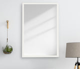 Ellis Framed Wall Mirror, White, 28"x48"