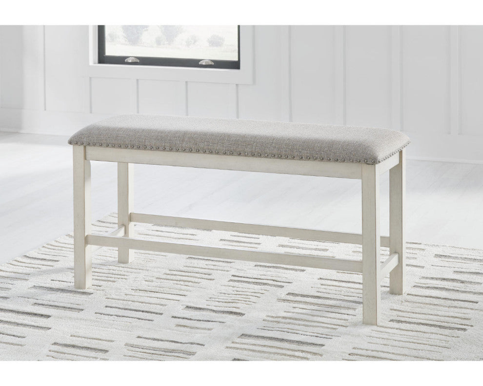 Robbinsdale Antique White 49" Counter Height Dining Bench