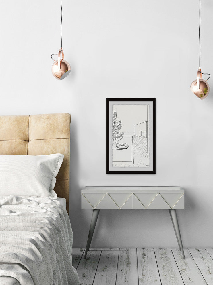 "Infinity Pool View" Framed Painting Print, 20"x30"