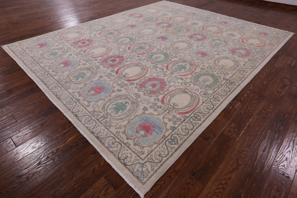 William Morris Hand Knotted Wool Rug 9' 1" X 11' 4" Q4614