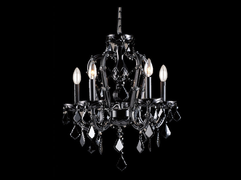 Avenue Lighting 5-Light Mini Crystal Chandelier, Black
