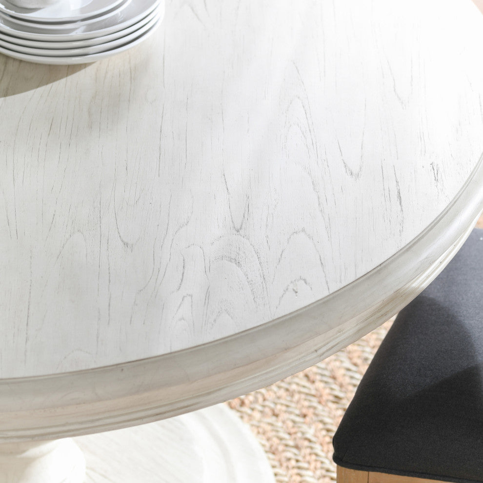 The Adrienne Dining Table, 54", Warm Gray, French Country, Round