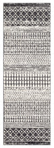 Elaziz Bohemian Global Gray, Black Area Rug, 2'7"x7'6" Runner