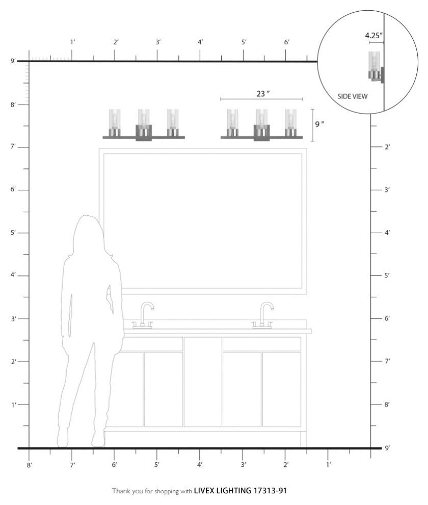 Carson 3 Light Brushed Nickel Vanity Sconce